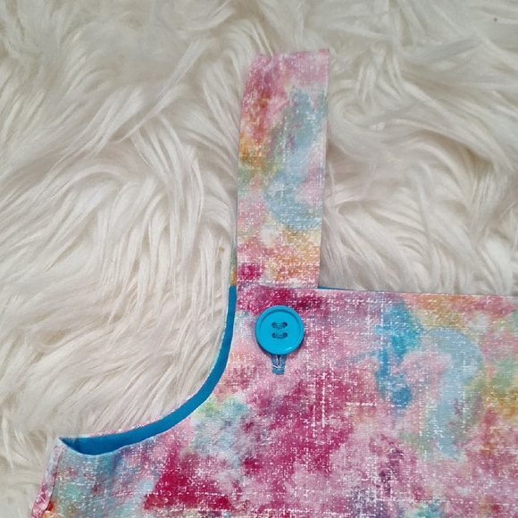 Colorful Sleeveless Dress with Ruffle Hem - Picture 2 of 5